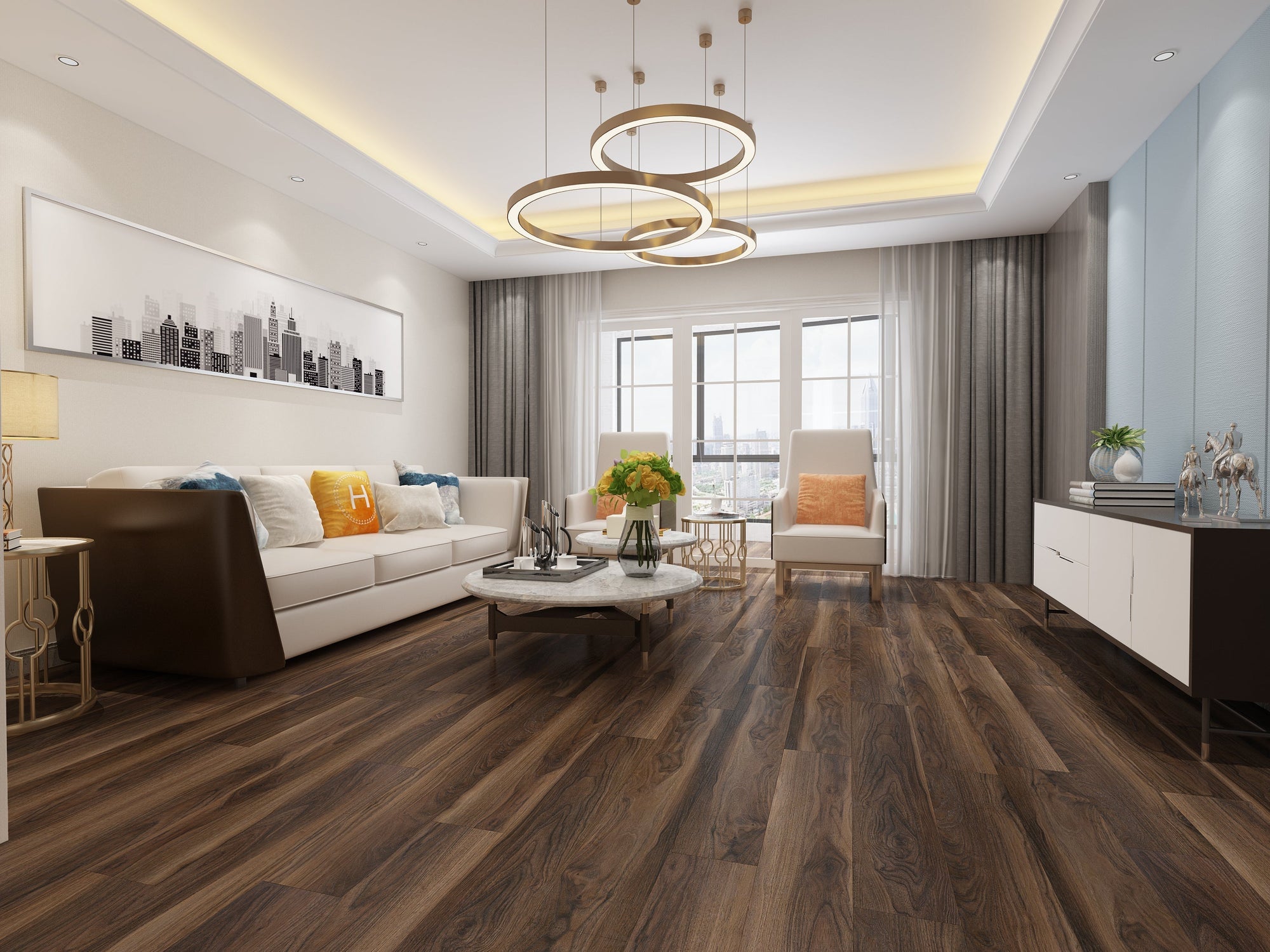Modern Dark Flooring Options for Living Rooms